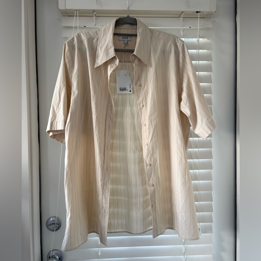 🆕 NWT COS butter yellow women’s stripe cotton top - Picture 2 of 8